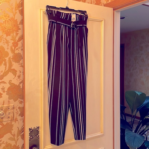 Black and white high waisted trousers - Picture 3 of 5